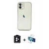 MARSİLYAN™- iPhone 11 Kılıf Vadi Minimal - Siyah 3D Antistatik Seramik Nano Ekran Koruyucu + PVD Metal Kamera Lens - MI