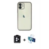 MARSİLYAN™- iPhone 11 Kılıf Vadi Minimal - Siyah 3D Antistatik Seramik Nano Ekran Koruyucu + PVD Metal Kamera Lens - MI