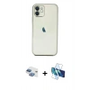 MARSİLYAN™- iPhone 11 Kılıf Vadi Minimal - Siyah 3D Antistatik Seramik Nano Ekran Koruyucu + Pers Alüminyum Kamera Lens - GI