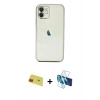 MARSİLYAN™- iPhone 11 Kılıf Vadi Minimal - Siyah 3D Antistatik Seramik Nano Ekran Koruyucu + Rainbow Kamera Lens Koruma Cam - KI