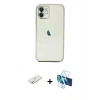 MARSİLYAN™- iPhone 11 Kılıf Vadi Minimal - Siyah 3D Antistatik Seramik Nano Ekran Koruyucu + Renkli Kamera Lens Koruma Cam - SI
