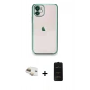MARSİLYAN™- iPhone 11 Kılıf Vadi Minimal - Siyah 6D Antistatik Mat Seramik Hayalet Nano Ekran Koruyucu + Pers Alüminyum Kamera Lens - GD