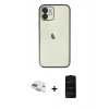 MARSİLYAN™- iPhone 11 Kılıf Vadi Minimal - Siyah 6D Antistatik Mat Seramik Hayalet Nano Ekran Koruyucu + Pers Alüminyum Kamera Lens - GD