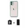 MARSİLYAN™- iPhone 11 Kılıf Vadi Minimal - Siyah 6D Antistatik Mat Seramik Hayalet Nano Ekran Koruyucu + PVD Metal Kamera Lens - MI
