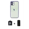 MARSİLYAN™- iPhone 11 Kılıf Vadi Minimal - Siyah 6D Antistatik Mat Seramik Hayalet Nano Ekran Koruyucu + PVD Metal Kamera Lens - MI