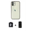 MARSİLYAN™- iPhone 11 Kılıf Vadi Minimal - Siyah 6D Antistatik Mat Seramik Hayalet Nano Ekran Koruyucu + PVD Metal Kamera Lens - MI