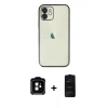 MARSİLYAN™- iPhone 11 Kılıf Vadi Minimal - Siyah 6D Antistatik Mat Seramik Hayalet Nano Ekran Koruyucu + PVD Metal Kamera Lens - TU