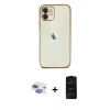 MARSİLYAN™- iPhone 11 Kılıf Vadi Minimal - Siyah 6D Antistatik Mat Seramik Hayalet Nano Ekran Koruyucu + Pers Alüminyum Kamera Lens - GI