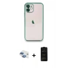 MARSİLYAN™- iPhone 11 Kılıf Vadi Minimal - Siyah 6D Antistatik Mat Seramik Hayalet Nano Ekran Koruyucu + Pers Alüminyum Kamera Lens - GI