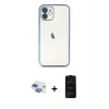 MARSİLYAN™- iPhone 11 Kılıf Vadi Minimal - Siyah 6D Antistatik Mat Seramik Hayalet Nano Ekran Koruyucu + Pers Alüminyum Kamera Lens - GI