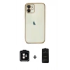 MARSİLYAN™- iPhone 11 Kılıf Vadi Minimal - Siyah 6D Antistatik Mat Seramik Hayalet Nano Ekran Koruyucu + PVD Metal Kamera Lens - TU
