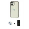 MARSİLYAN™- iPhone 11 Kılıf Vadi Minimal - Siyah 6D Antistatik Mat Seramik Hayalet Nano Ekran Koruyucu + Pers Alüminyum Kamera Lens - GI
