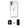 MARSİLYAN™- iPhone 11 Kılıf Vadi Minimal - Siyah 6D Antistatik Mat Seramik Hayalet Nano Ekran Koruyucu + PVD Metal Kamera Lens - TU