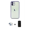 MARSİLYAN™- iPhone 11 Kılıf Vadi Minimal - Siyah 6D Antistatik Mat Seramik Hayalet Nano Ekran Koruyucu + Pers Alüminyum Kamera Lens - GI