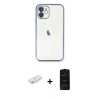 MARSİLYAN™- iPhone 11 Kılıf Vadi Minimal - Siyah 6D Antistatik Mat Seramik Hayalet Nano Ekran Koruyucu + Renkli Kamera Lens Koruma Cam - SI