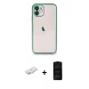 MARSİLYAN™- iPhone 11 Kılıf Vadi Minimal - Siyah 6D Antistatik Mat Seramik Hayalet Nano Ekran Koruyucu + Renkli Kamera Lens Koruma Cam - YL