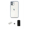 MARSİLYAN™- iPhone 11 Kılıf Vadi Minimal - Siyah 6D Antistatik Mat Seramik Hayalet Nano Ekran Koruyucu + Renkli Kamera Lens Koruma Cam - YL