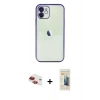 MARSİLYAN™- iPhone 11 Kılıf Vadi Minimal - Siyah 6D Mat Seramik Hayalet Nano Ekran Koruyucu + Pers Alüminyum Kamera Lens - KI