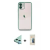 MARSİLYAN™- iPhone 11 Kılıf Vadi Minimal - Siyah 6D Mat Seramik Hayalet Nano Ekran Koruyucu + Raze Metal Kamera Lens - MI