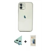 MARSİLYAN™- iPhone 11 Kılıf Vadi Minimal - Siyah 6D Mat Seramik Hayalet Nano Ekran Koruyucu + Raze Metal Kamera Lens - MI