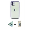MARSİLYAN™- iPhone 11 Kılıf Vadi Minimal - Siyah 6D Mat Seramik Hayalet Nano Ekran Koruyucu + Raze Metal Kamera Lens - MI