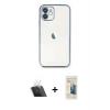 MARSİLYAN™- iPhone 11 Kılıf Vadi Minimal - Siyah 6D Mat Seramik Hayalet Nano Ekran Koruyucu + Şeffaf Kamera Lens Koruma Cam