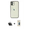 MARSİLYAN™- iPhone 11 Kılıf Vadi Minimal - Siyah 6D Mat Seramik Hayalet Nano Ekran Koruyucu + Şeffaf Kamera Lens Koruma Cam