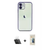 MARSİLYAN™- iPhone 11 Kılıf Vadi Minimal - Siyah 6D Mat Seramik Hayalet Nano Ekran Koruyucu + Şeffaf Kamera Lens Koruma Cam