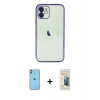 MARSİLYAN™- iPhone 11 Kılıf Vadi Minimal - Siyah 6D Mat Seramik Hayalet Nano Ekran Koruyucu + Neon Fosforlu Kamera Lens - YL