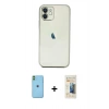 MARSİLYAN™- iPhone 11 Kılıf Vadi Minimal - Siyah 6D Mat Seramik Hayalet Nano Ekran Koruyucu + Neon Fosforlu Kamera Lens - YL