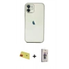 MARSİLYAN™- iPhone 11 Kılıf Vadi Minimal - Siyah Bilvis 3D Cam Ekran Koruyucu + Rainbow Kamera Lens Koruma Cam - KI
