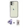MARSİLYAN™- iPhone 11 Kılıf Vadi Minimal - Siyah Bilvis 3D Cam Ekran Koruyucu + Raze Metal Kamera Lens - MR