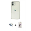 MARSİLYAN™- iPhone 11 Kılıf Vadi Minimal - Siyah Bilvis 3D Mat Cam Ekran Koruyucu + Pers Alüminyum Kamera Lens - GI