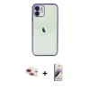 MARSİLYAN™- iPhone 11 Kılıf Vadi Minimal - Siyah Bilvis 3D Mat Cam Ekran Koruyucu + Pers Alüminyum Kamera Lens - KI
