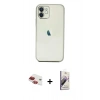 MARSİLYAN™- iPhone 11 Kılıf Vadi Minimal - Siyah Bilvis 3D Mat Cam Ekran Koruyucu + Pers Alüminyum Kamera Lens - KI