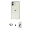 MARSİLYAN™- iPhone 11 Kılıf Vadi Minimal - Siyah Bilvis 3D Mat Cam Ekran Koruyucu + Pers Alüminyum Kamera Lens - GD