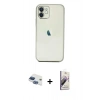 MARSİLYAN™- iPhone 11 Kılıf Vadi Minimal - Siyah Bilvis 3D Mat Cam Ekran Koruyucu + Pers Alüminyum Kamera Lens - LT