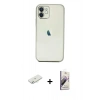 MARSİLYAN™- iPhone 11 Kılıf Vadi Minimal - Siyah Bilvis 3D Mat Cam Ekran Koruyucu + Renkli Kamera Lens Koruma Cam - SI