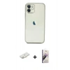 MARSİLYAN™- iPhone 11 Kılıf Vadi Minimal - Siyah Bilvis 3D Mat Cam Ekran Koruyucu + Renkli Kamera Lens Koruma Cam - YL