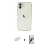 MARSİLYAN™- iPhone 11 Kılıf Vadi Minimal - Siyah Bilvis 3D Mat Cam Ekran Koruyucu + Renkli Kamera Lens Koruma Cam - SI