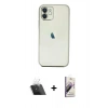 MARSİLYAN™- iPhone 11 Kılıf Vadi Minimal - Siyah Bilvis 3D Mat Cam Ekran Koruyucu + Kamera Lens Koruma Cam - SF