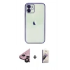 MARSİLYAN™- iPhone 11 Kılıf Vadi Minimal - Siyah Bilvis 3D Mat Cam Ekran Koruyucu + Raze Metal Kamera Lens - SH