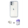 MARSİLYAN™- iPhone 11 Kılıf Vadi Minimal - Siyah Bilvis 5in1 3D Magic Cam Ekran Koruyucu + Pers Alüminyum Kamera Lens - GD