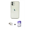 MARSİLYAN™- iPhone 11 Kılıf Vadi Minimal - Siyah Bilvis 5in1 3D Magic Cam Ekran Koruyucu + Pers Alüminyum Kamera Lens - GD