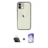 MARSİLYAN™- iPhone 11 Kılıf Vadi Minimal - Siyah Bilvis 5in1 3D Magic Cam Ekran Koruyucu + Kamera Lens Koruma Cam - SF
