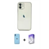 MARSİLYAN™- iPhone 11 Kılıf Vadi Minimal - Siyah Bilvis 5in1 3D Magic Cam Ekran Koruyucu + Neon Fosforlu Kamera Lens - MI