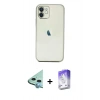 MARSİLYAN™- iPhone 11 Kılıf Vadi Minimal - Siyah Bilvis 5in1 3D Magic Cam Ekran Koruyucu + Raze Metal Kamera Lens - MI