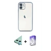 MARSİLYAN™- iPhone 11 Kılıf Vadi Minimal - Siyah Bilvis 5in1 3D Magic Cam Ekran Koruyucu + Raze Metal Kamera Lens - MI
