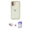 MARSİLYAN™- iPhone 11 Kılıf Vadi Minimal - Siyah Bilvis 5in1 3D Magic Cam Ekran Koruyucu + Pers Alüminyum Kamera Lens - KI