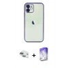 MARSİLYAN™- iPhone 11 Kılıf Vadi Minimal - Siyah Bilvis 5in1 3D Magic Cam Ekran Koruyucu + Pers Alüminyum Kamera Lens - YL
